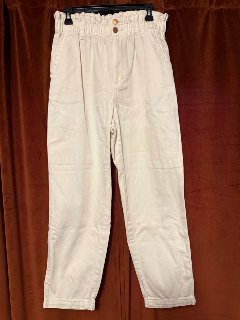 Universal Thread Off-White Paperbag Waist Trousers